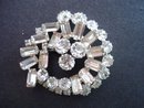 Deco Rhinestone Brooch Clear Crystal