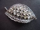 Silver Tone Brooch Crystal Rhinestones