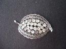 Silver Tone Brooch Crystal Rhinestones