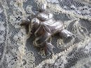 Silver Toad Frog Brooch