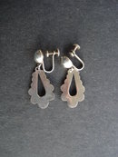 Elegant Silver tone Drop Earrings Screw Back