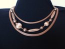 3 Strand Necklace Gold Tone