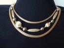 3 Strand Necklace Gold Tone
