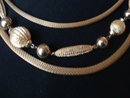3 Strand Necklace Gold Tone