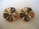 Marvelous Thermoset Clip Earrings Pretty Flowers