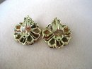 Marvelous Thermoset Clip Earrings Pretty Flowers