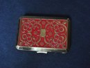 Powder Compact Red Enamel Gold Decoration