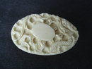 Marvelous Ivory Brooch Dragon Oval Shape Brooch Vintage Brooch