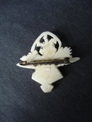 Highly Detailed Vintage Ivory Brooch Hand Carved Floral Design