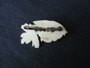 Amazingly Detailed Ivory Brooch Hand Carved Angel Fish