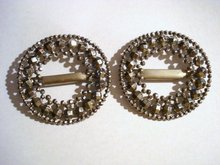 Antique Shoe Buckles Cut Steel