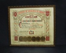 1926 Church of England Framed Diploma