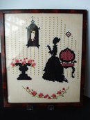 Needlework Silhouette Picture Sampler Style