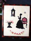 Needlework Silhouette Picture Sampler Style