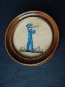 Petit Point Picture Boy with Trumpet
