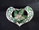 Enamel Sterling Heart Shape Brooch Winnipeg