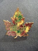 Colorful Enamel Brooch Maple Leaf CANADA