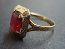 Gorgeous Gold Ring Garnet Size 8