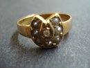 Victorian Ring 15k Gold Diamond and Pearls