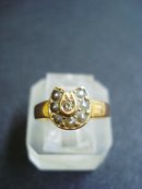 Victorian Ring 15k Gold Diamond and Pearls