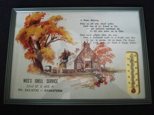 Vintage Advertising Picture with Thermometer