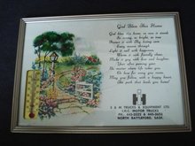 Vintage Picture with Prayer and Thermometer