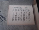 Antique Wall Calendar circa 1935
