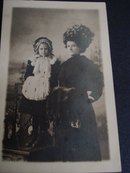 Real Photo Mother and Young Daughter