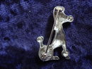 Silvertone Poodle Brooch Fancy Poodle Dog