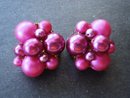 Gorgeous Vintage Earrings Pearly Magenta Color