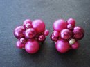 Gorgeous Vintage Earrings Pearly Magenta Color