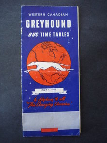 1949 Greyhound Bus Time Tables