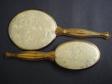 Antique Brush and Mirror Set