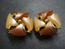 Marvelous Vintage Thermoset Earrings Shades of Brown and Beige
