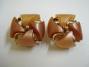 Marvelous Vintage Thermoset Earrings Shades of Brown and Beige