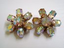 Antique Earrings Diamante Clip on