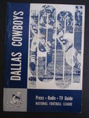 1961 Dallas Cowboys Press Radio TV Guide