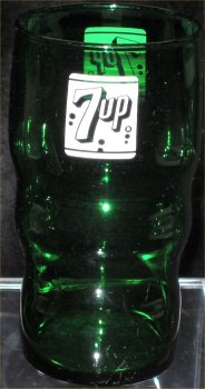 7 Up Emerald Green Glass - 1950s