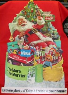 Coca Cola and Fresca Santa Cardboard Cutout