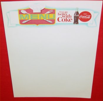 50 Coca Cola Menu Sheets - 1960s