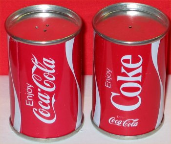 Coca Cola Can Salt and Pepper Shakers - 1970s