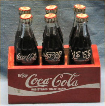 Coca Cola Miniature Foreign Bottles and Crate