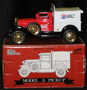 Coca Cola 600 Model A Pickup Truck Bank - 1992