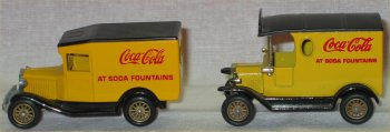 2 Coca Cola Miniature Delivery Trucks by Lledo