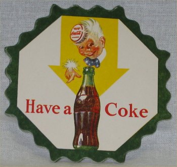 Coca Cola Sprite Boy Coaster - 1950s