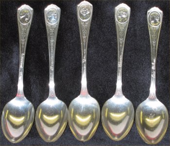 5 Silent Movie Star Spoons - Swanson, Shearer,