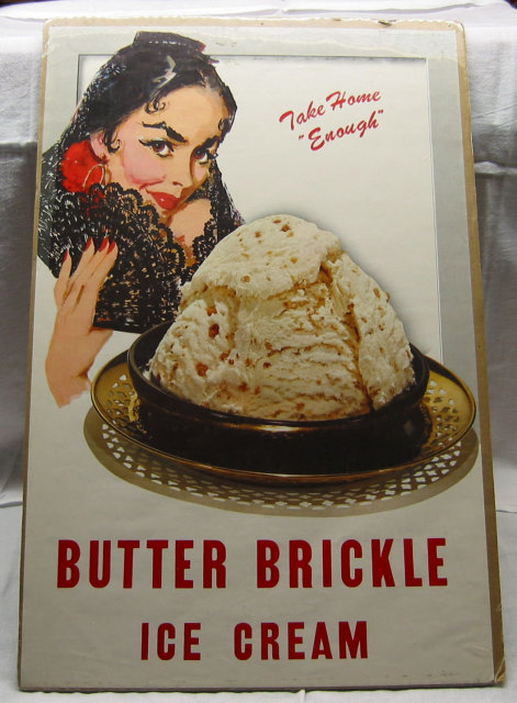 Butter Brickle Ice Cream Paper Sign