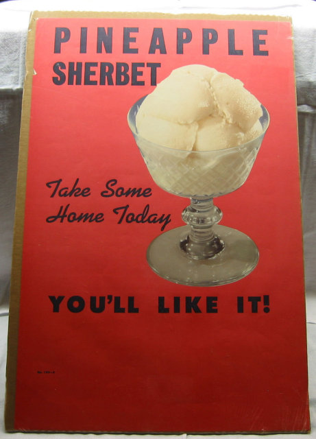 Pineapple Sherbet Paper Sign