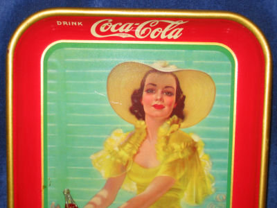 1938 Coca Cola Tray - Girl in the Yellow Dress