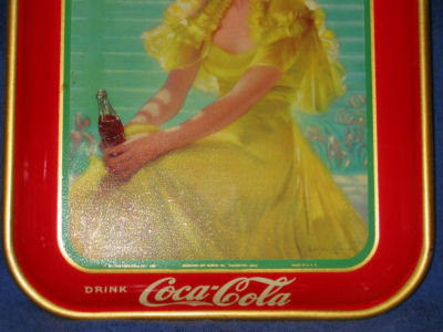 1938 Coca Cola Tray - Girl in the Yellow Dress